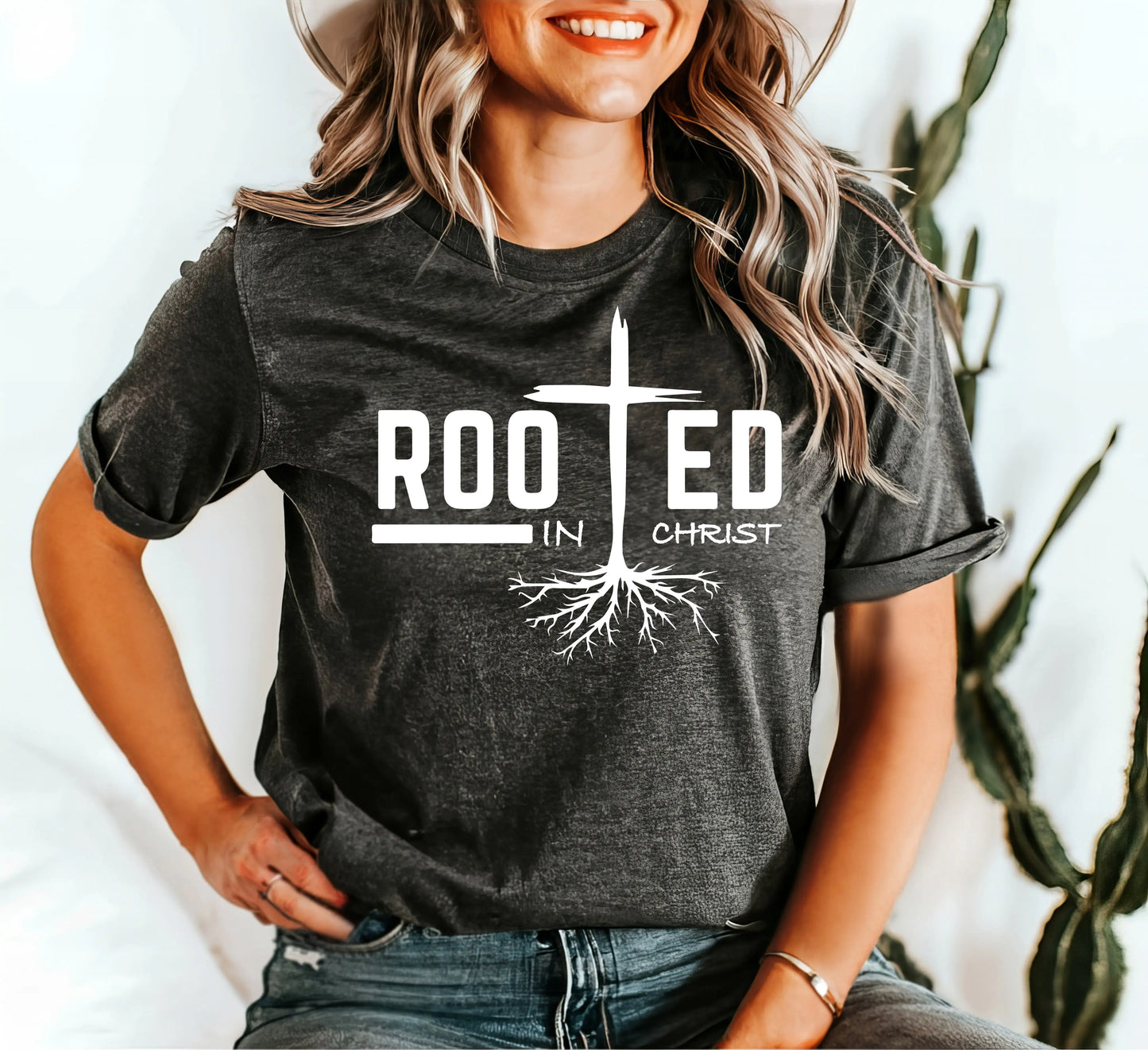 Rooted in Christ - Christian Woman's Shirt