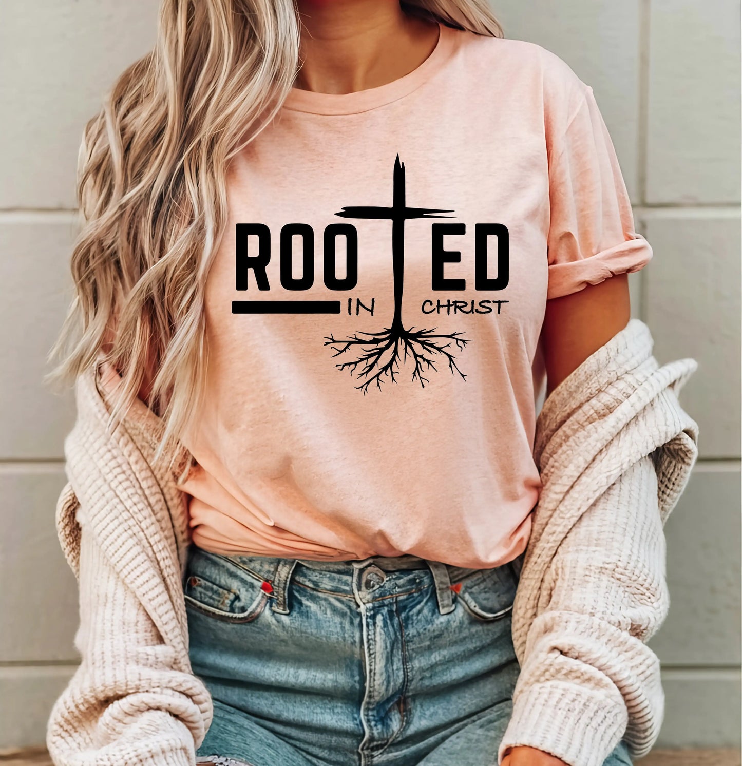 Rooted in Christ - Christian Woman's Shirt