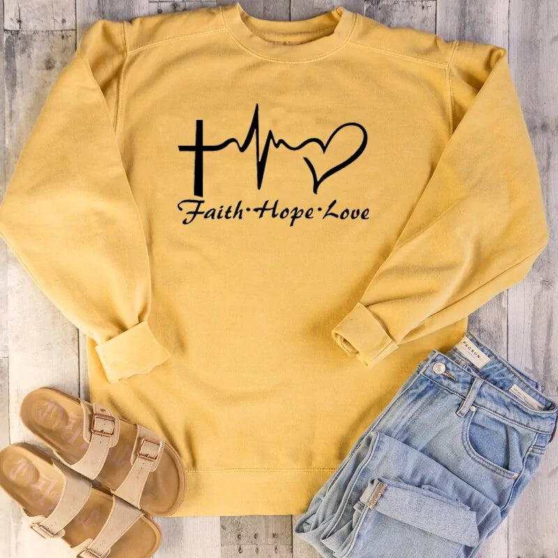 Faith, Hope, & Love Christian Sweatshirt