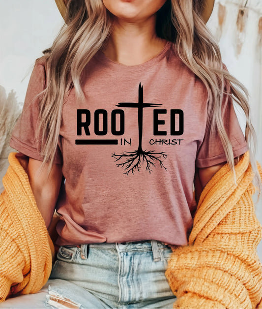 Rooted in Christ - Christian Woman's Shirt